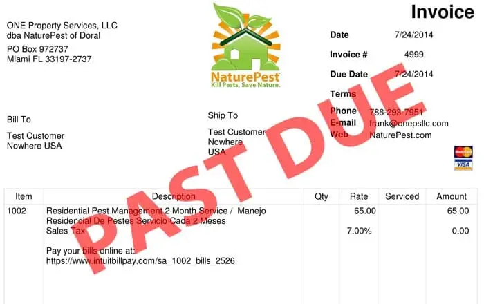 Past Due Invoice
