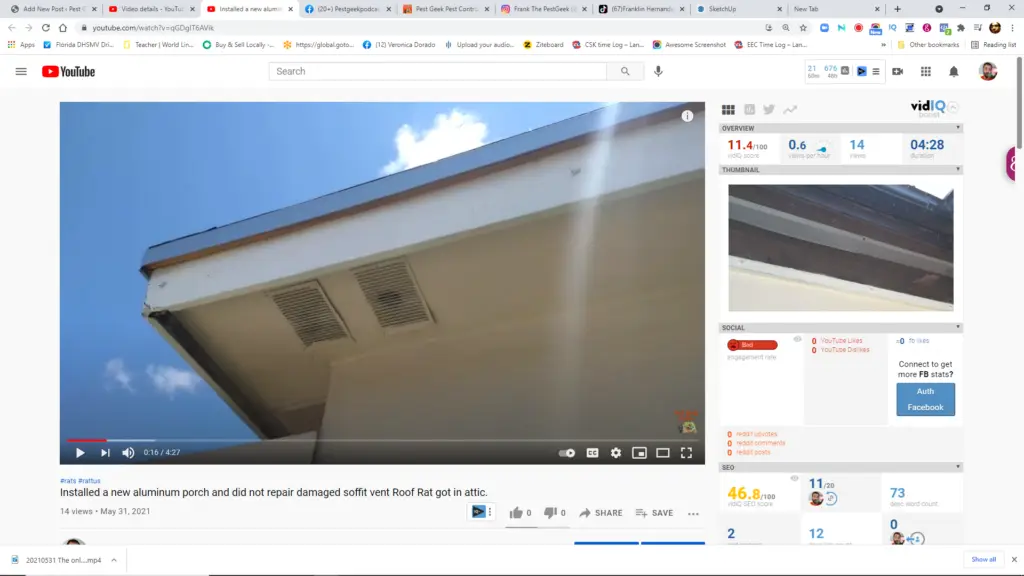 The only possible entry point for a roof rat, they did not repair it before installing new patio.