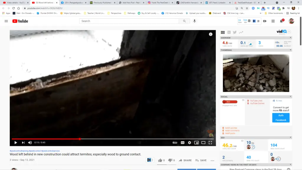 Termites in wood left behind in new construction: This is why wood to ground contact could attract termites.