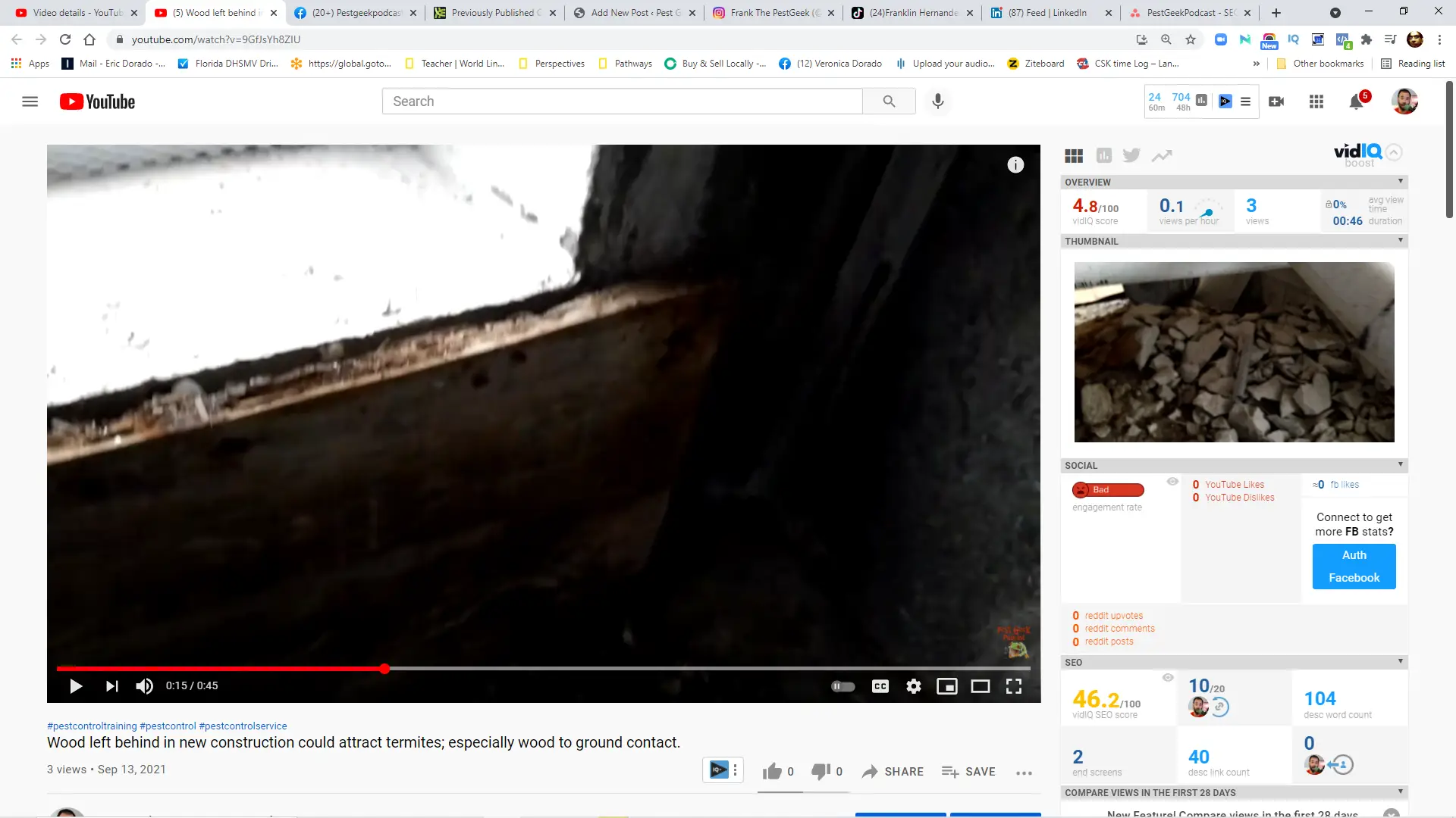 Termites in wood left behind in new construction: This is why wood to ground contact could attract termites.