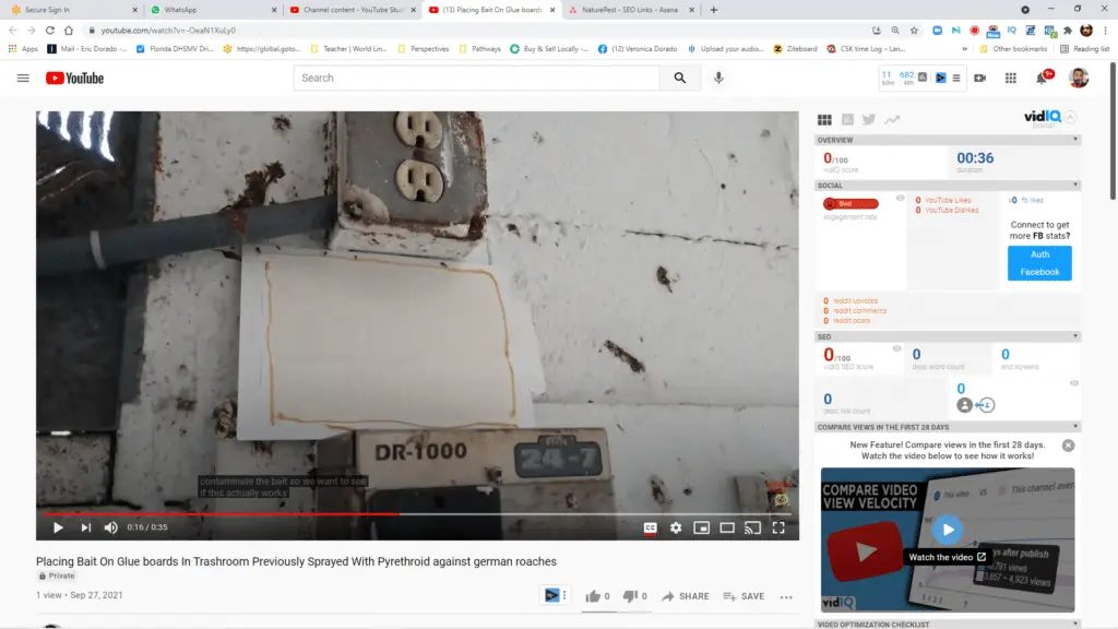 Using Bait On Glue boards In Trash Room Sprayed With Pyrethroid: Integrated Pest Control Miami