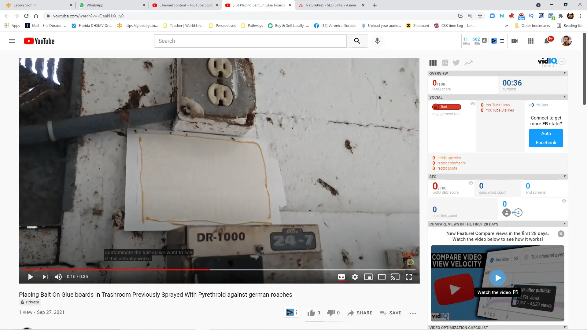 Using Bait On Glue boards In Trash Room Sprayed With Pyrethroid: Integrated Pest Control Miami