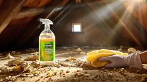 Rodent Attic Cleaning With RMR PRO Botanical Disinfectant Cleaner