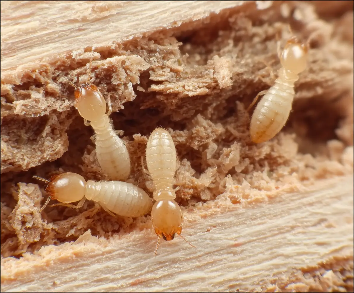 Close-up image of drywood termite droppings (frass) on a windowsill in a South Florida home, showing their distinctive oval shape and color variation.