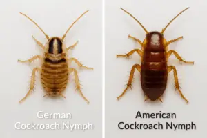 Side-by-side comparison of German and American baby cockroach nymphs for accurate identification in South Florida homes | NaturePest